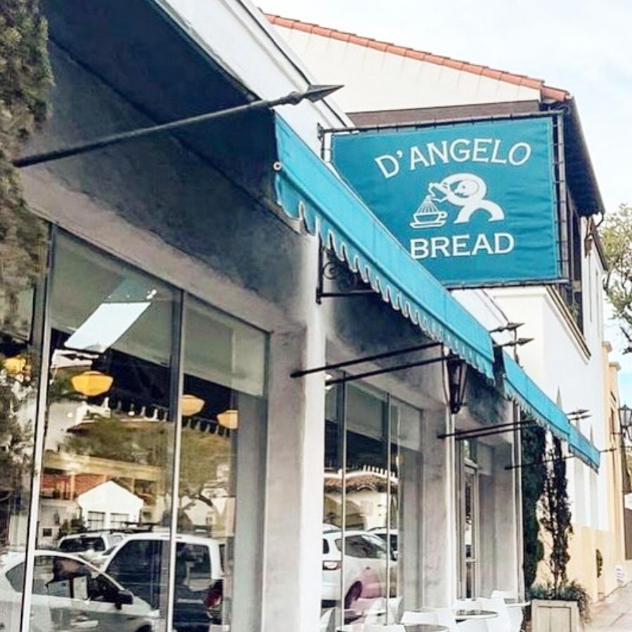 D'Angelo Bakery blue awning & Gutierrez Street facade
