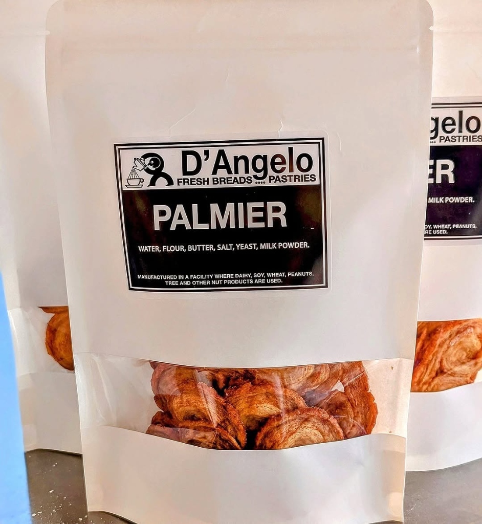 Packaged D'Angelo Palmier bags ready for pickup